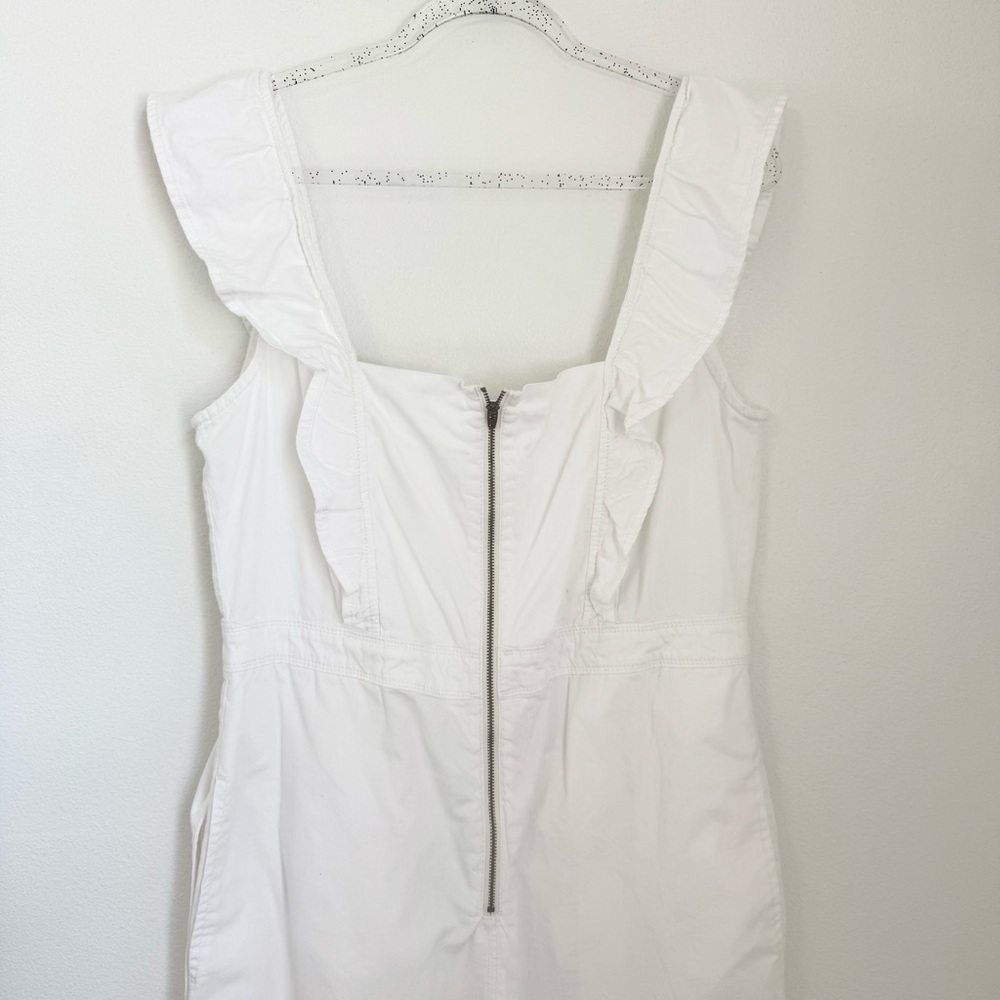 Free People Sun Valley Wide-Leg Jumpsuit w/Ruffles in Ivory White Size 12 - Picture 6 of 16